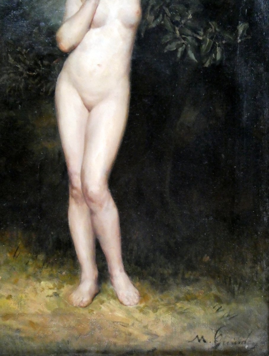 Marius Guindon (1831-1918) Eve Croquant Le Fruit Défendu-photo-3