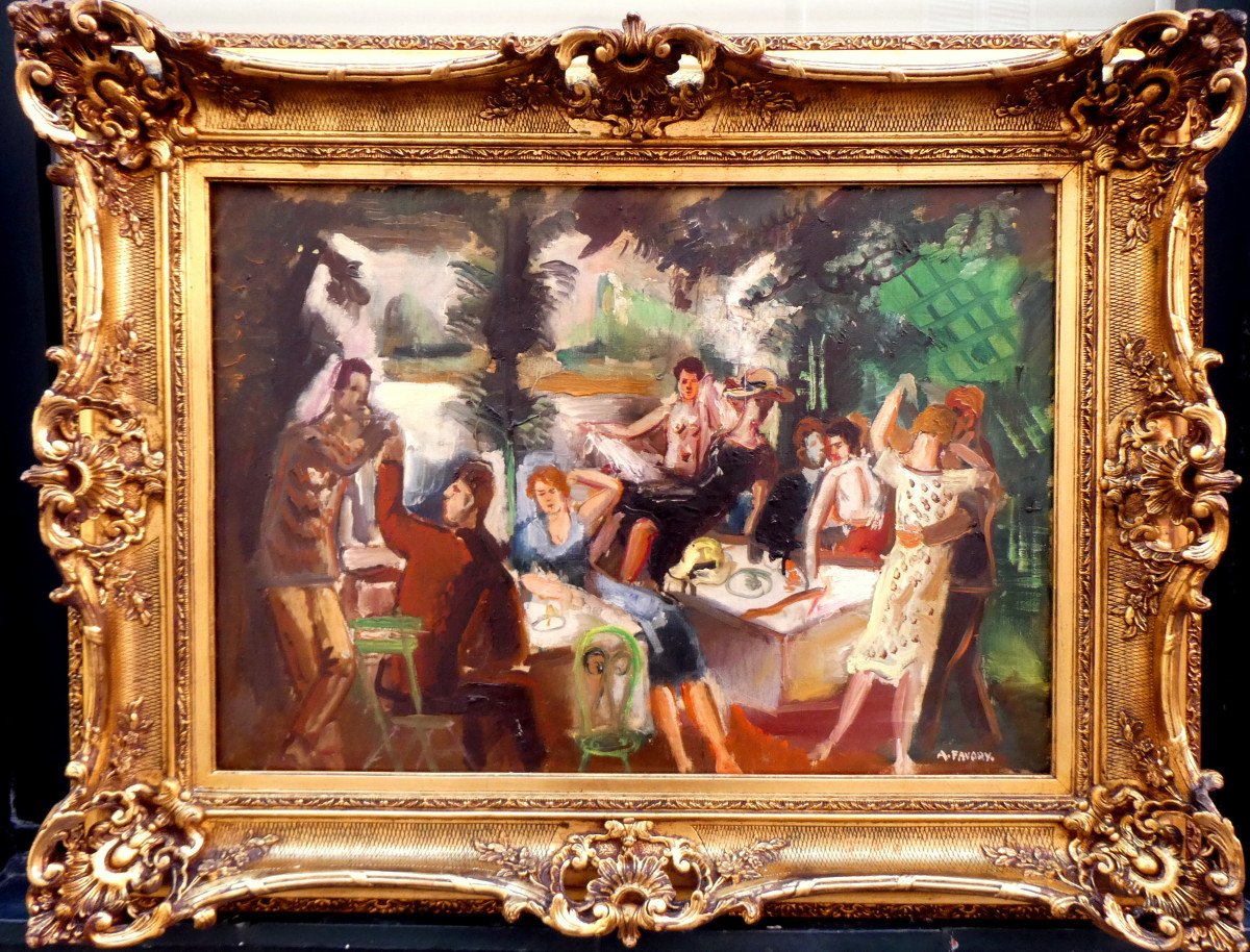 André Favory (1889-1937) Le Bal En Plein Air-photo-8