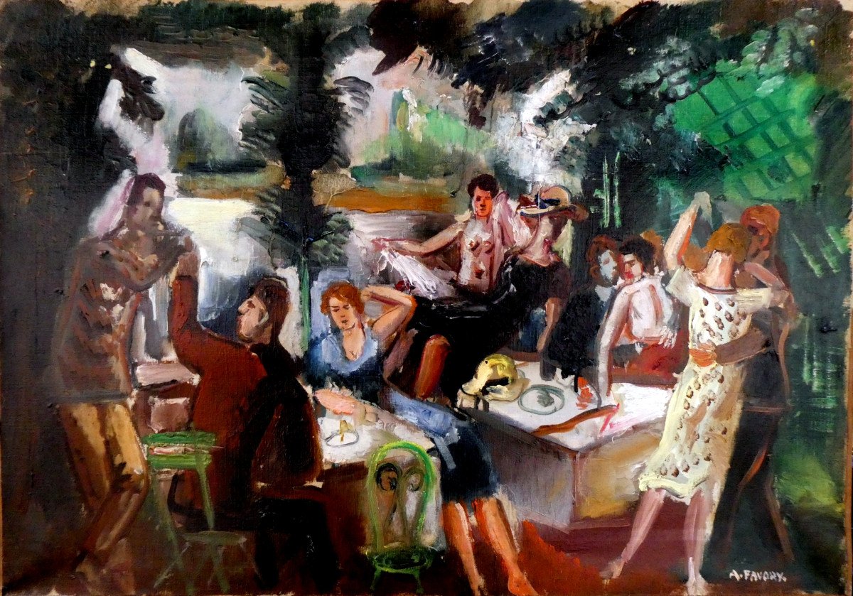 André Favory (1889-1937) Le Bal En Plein Air