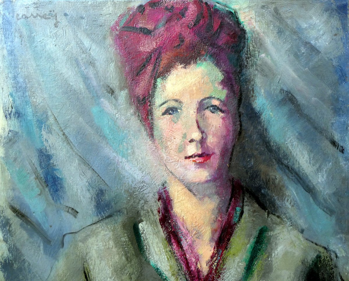 Georges Carrey (1902-1953) Jeune Femme Au Chapeau Turban-photo-3