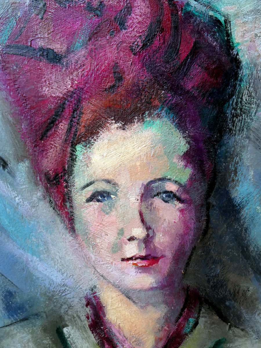 Georges Carrey (1902-1953) Jeune Femme Au Chapeau Turban-photo-5