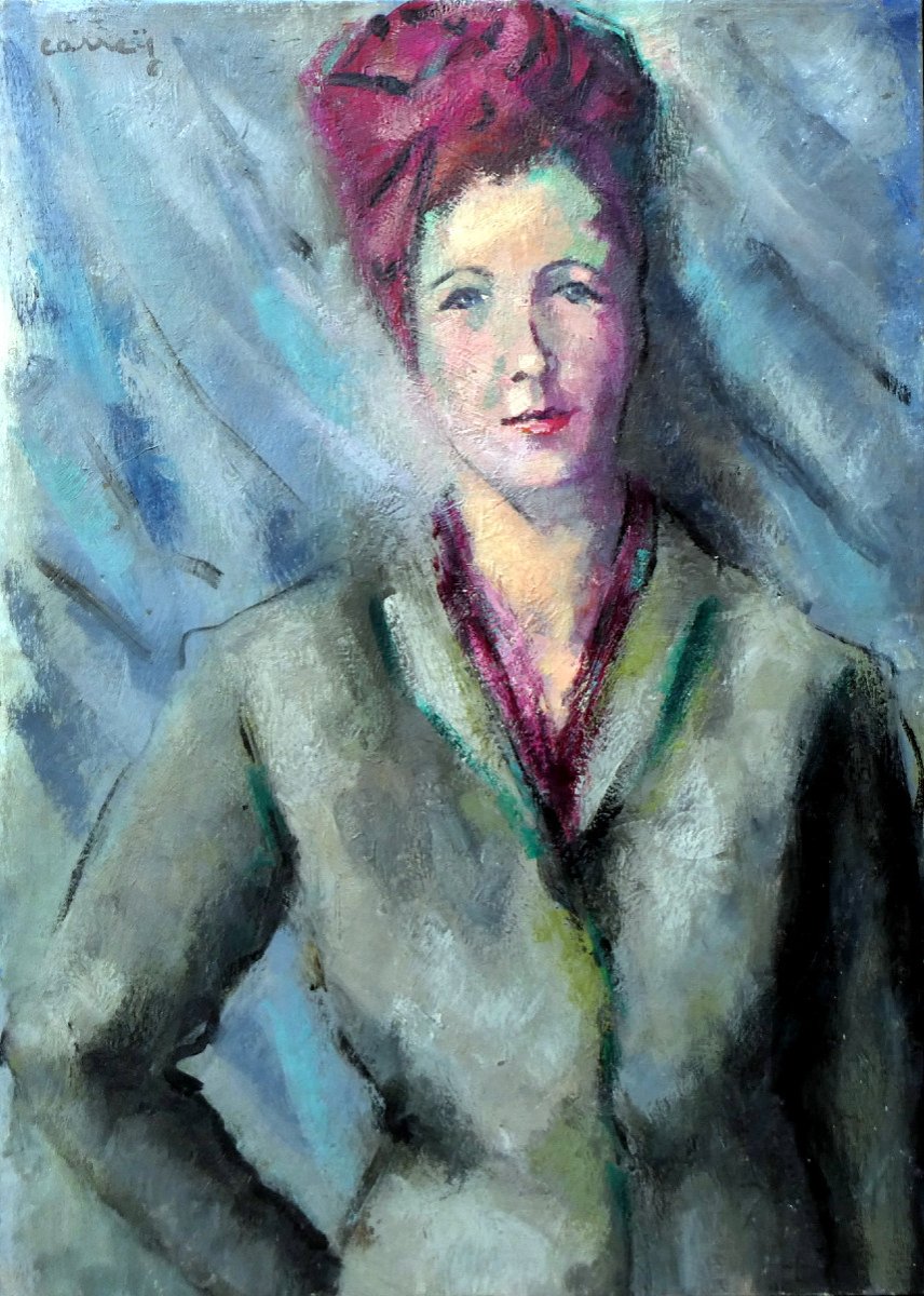 Georges Carrey (1902-1953) Jeune Femme Au Chapeau Turban