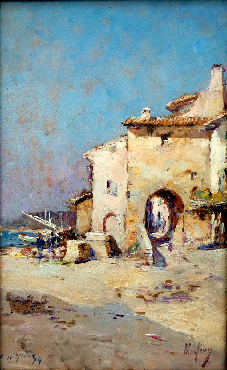 Charles Malfroy (1862-1939) Fishing Village On The Edge Of Etang De Berre