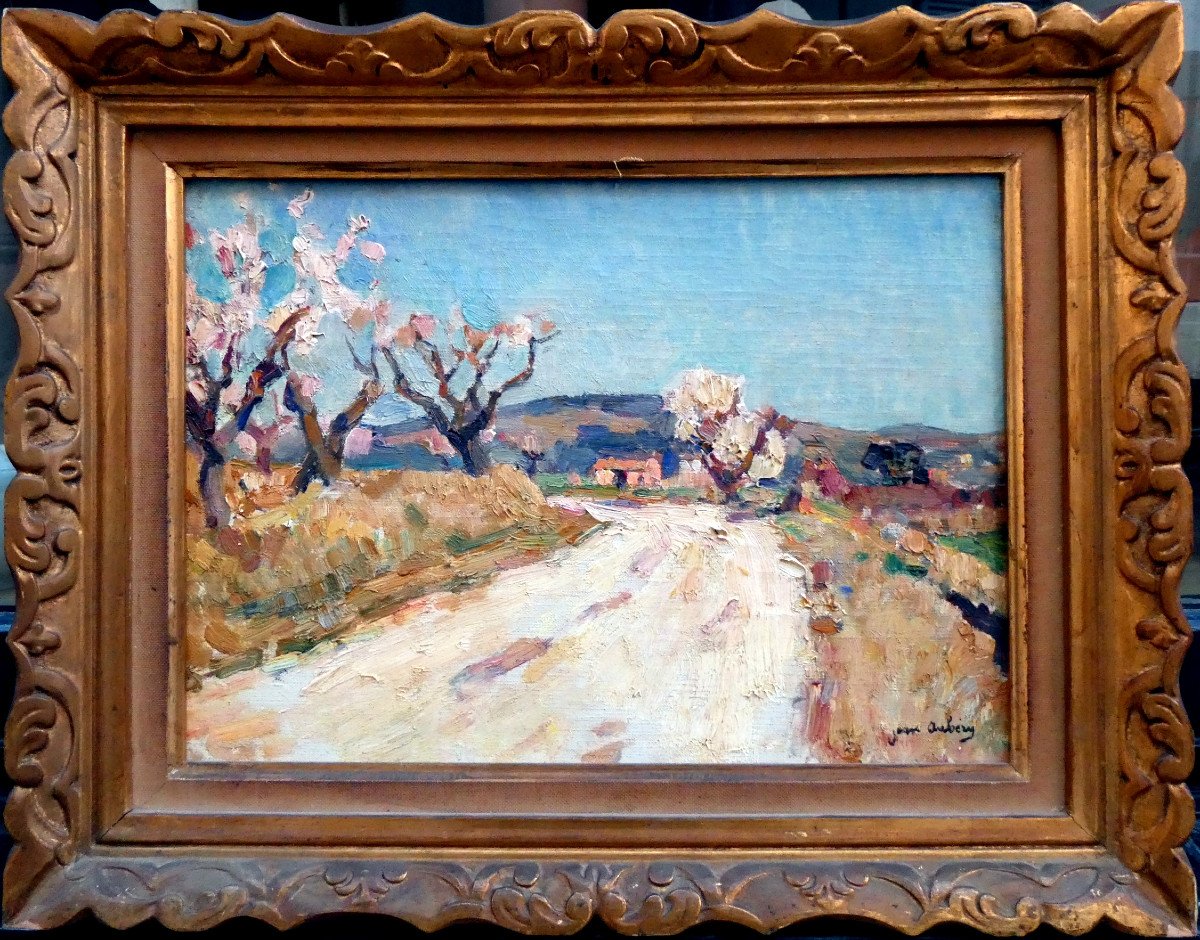 Jean Aubery (1880-1952) Almond Trees In Flowers In Haute Provence-photo-2