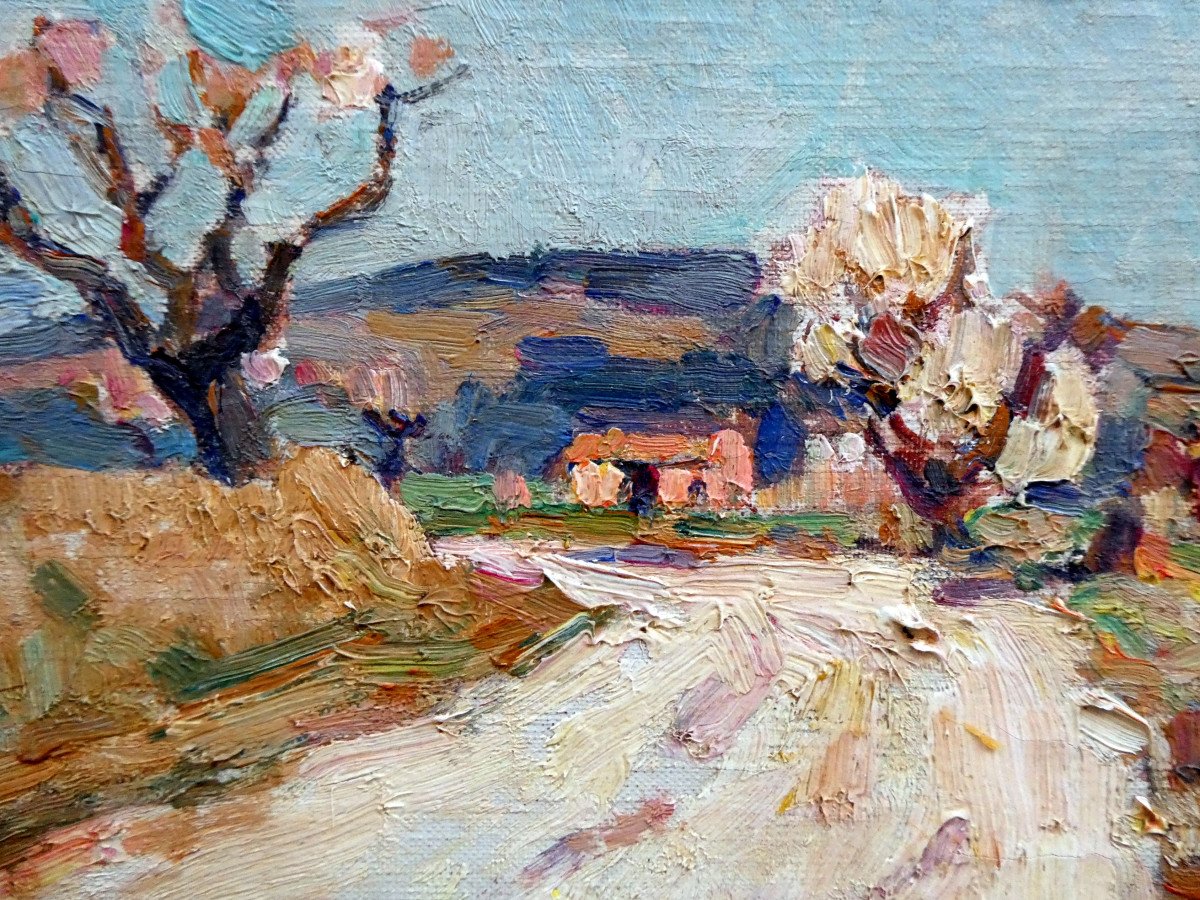 Jean Aubery (1880-1952) Almond Trees In Flowers In Haute Provence-photo-2