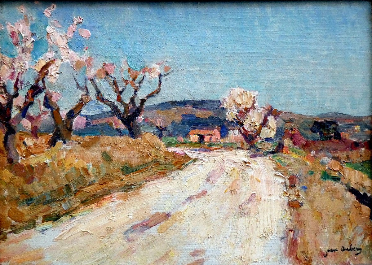 Jean Aubery (1880-1952) Almond Trees In Flowers In Haute Provence-photo-5