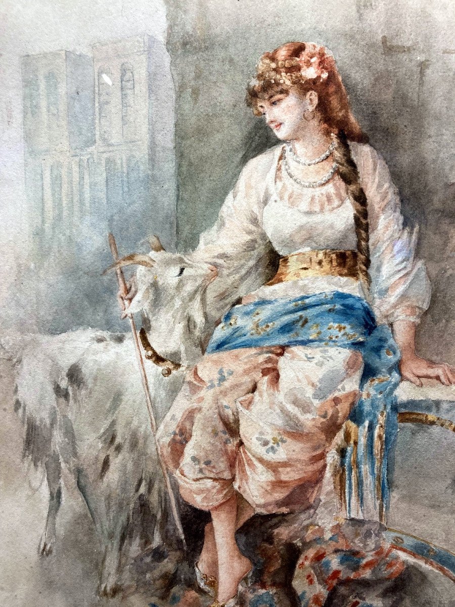 Marguerite Fabre (19th Century) Esméralda And Her Goat - Notre Dame De Paris-photo-3