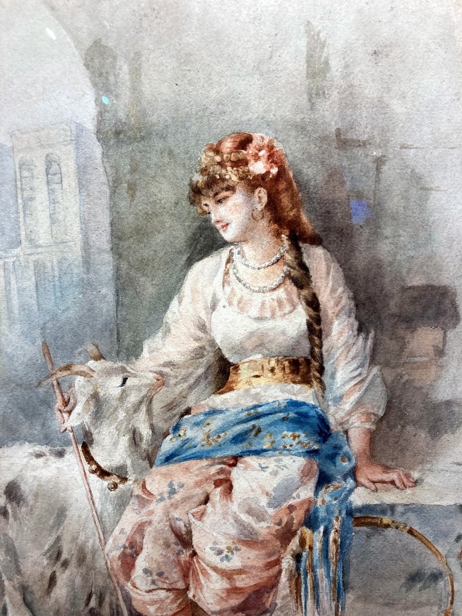 Marguerite Fabre (19th Century) Esméralda And Her Goat - Notre Dame De Paris-photo-2