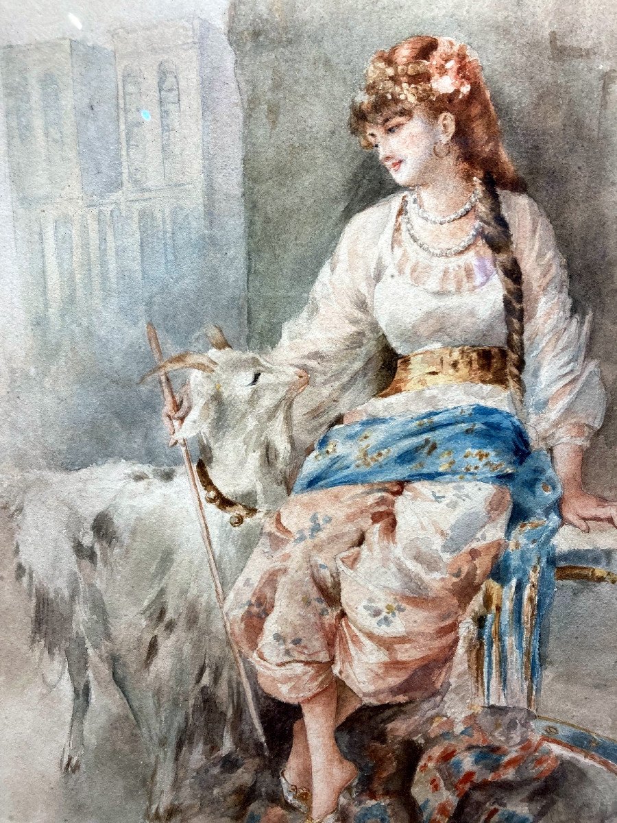 Marguerite Fabre (19th Century) Esméralda And Her Goat - Notre Dame De Paris-photo-3