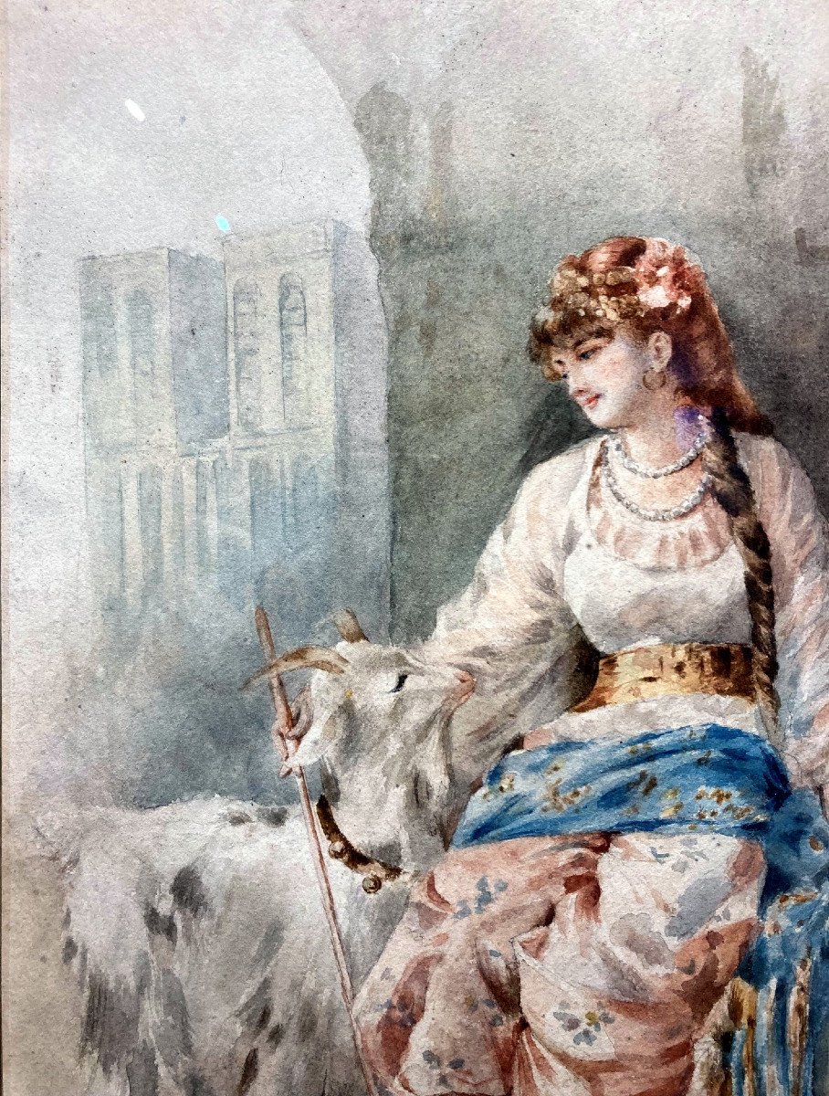 Marguerite Fabre (19th Century) Esméralda And Her Goat - Notre Dame De Paris-photo-4