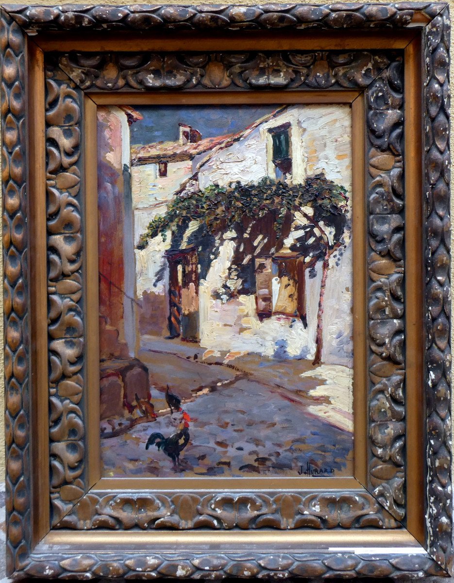 Joseph Hurard (1887-1956) Ruelle Provençale Ensoleillée -photo-2
