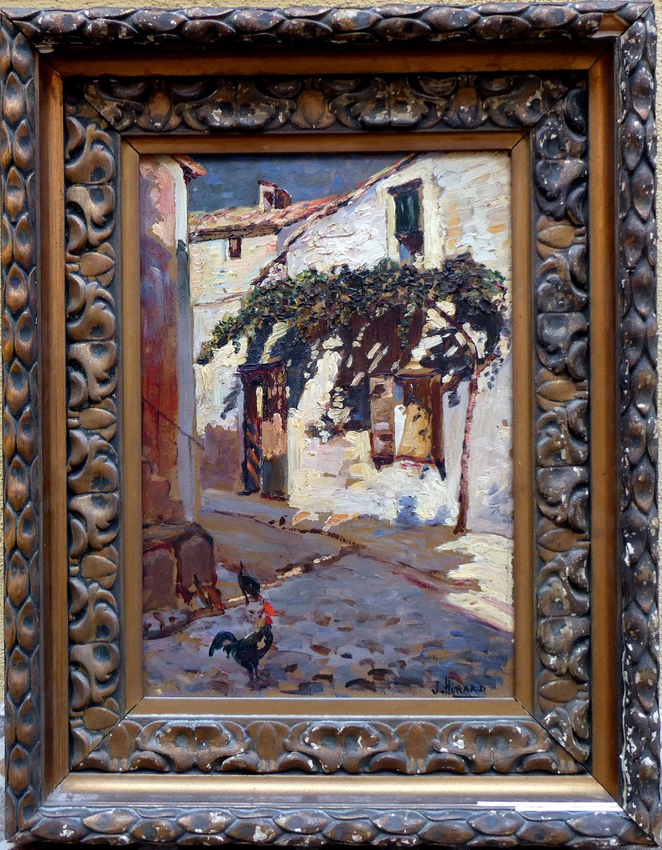 Joseph Hurard (1887-1956) Ruelle Provençale Ensoleillée -photo-7