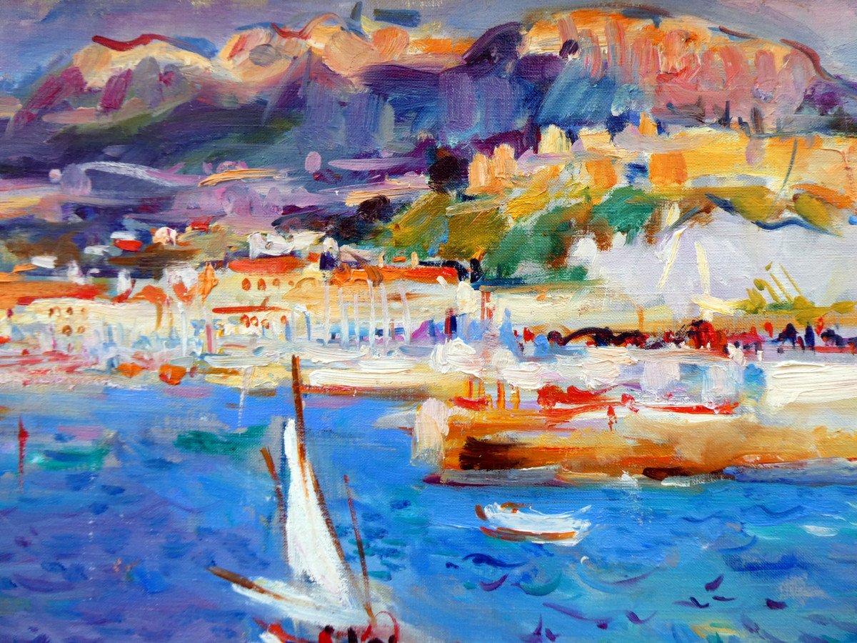 Max Agostini (1914-1997) Entrance To The Port Of Cassis-photo-5