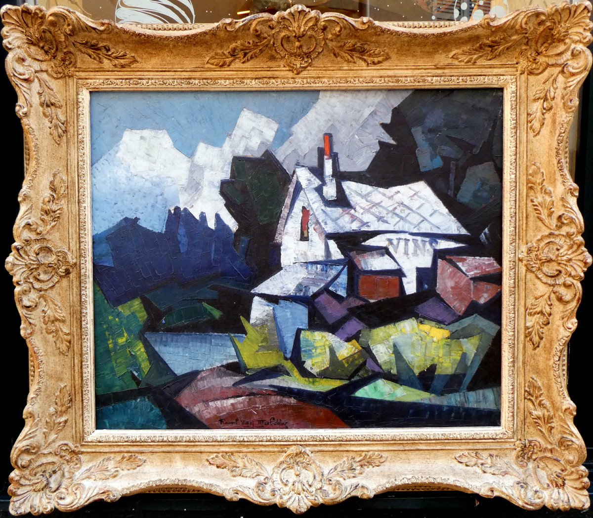 Raoul Van Maldere (1875-1947) House On The Edge Of A Lake In A Mountainous Landscape-photo-2