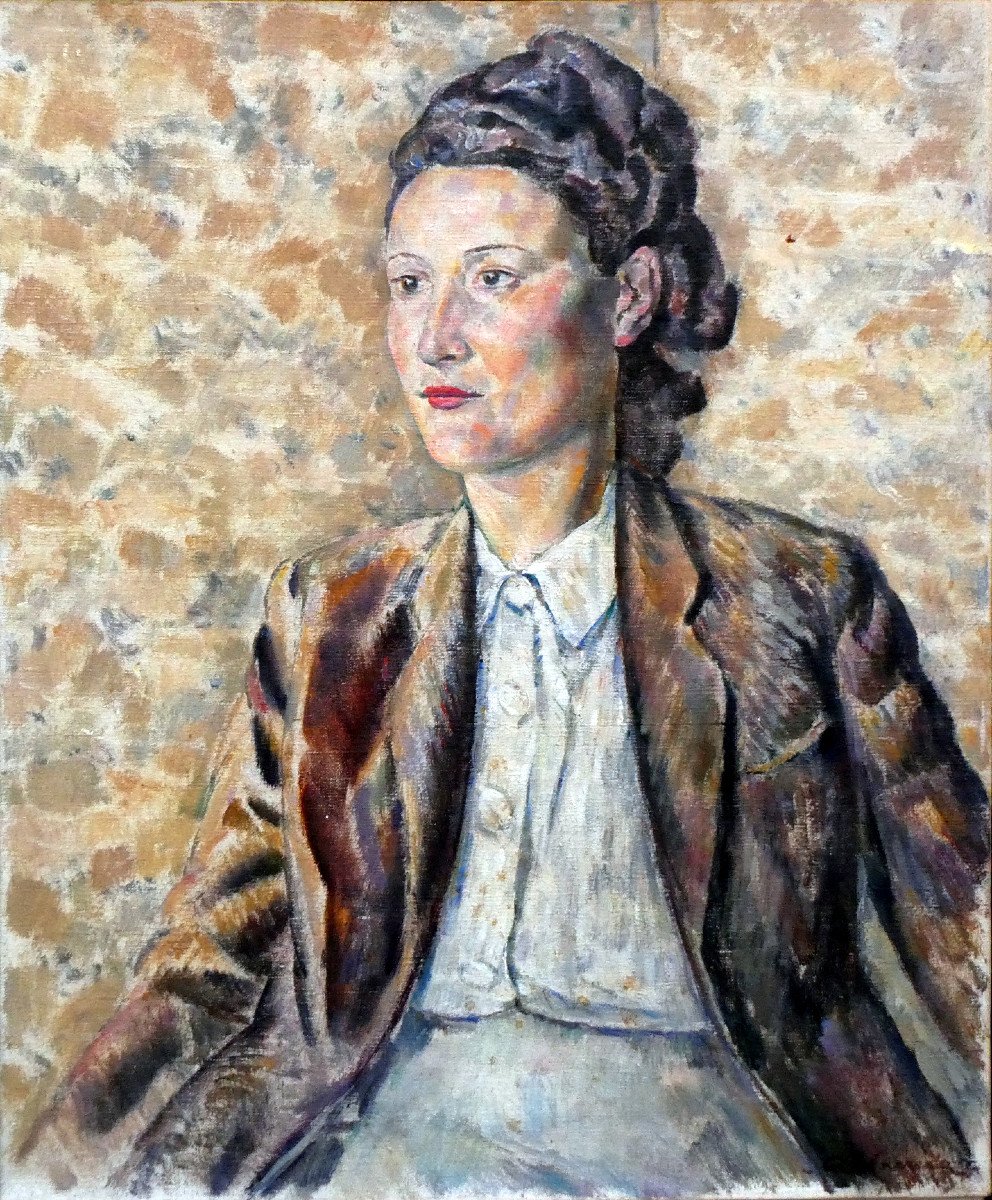 Augustin Carrera (1870-1952) Portrait De Femme