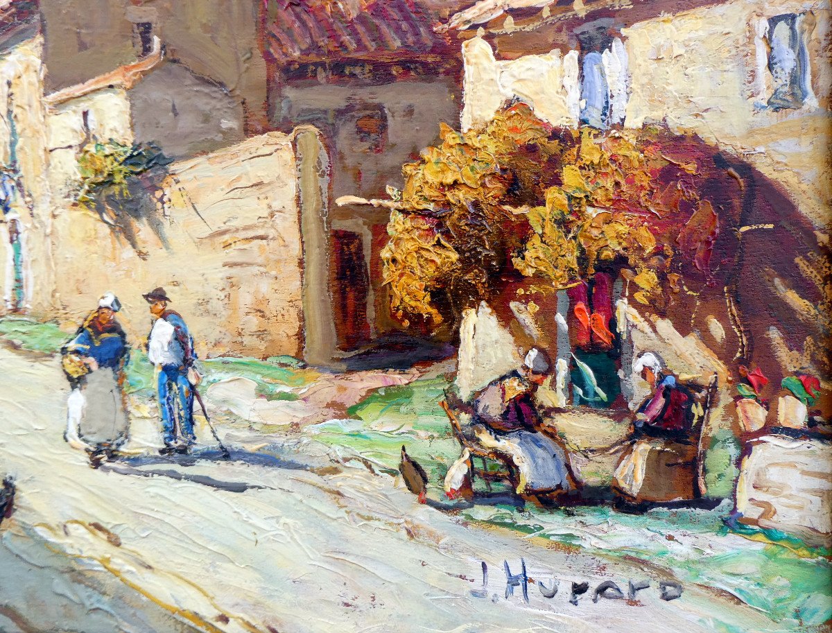 Joseph Hurard (1887-1956) The Rue Des Peintres In Villeneuve Lez Avignon-photo-3