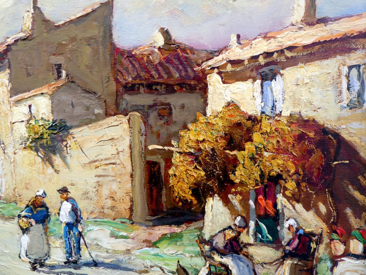 Joseph Hurard (1887-1956) The Rue Des Peintres In Villeneuve Lez Avignon-photo-2