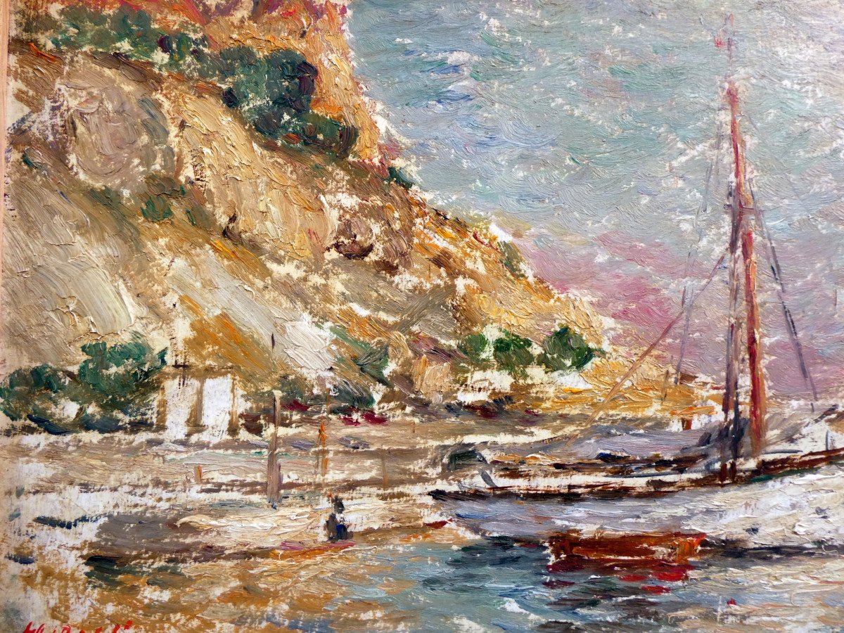 Horace Richebé (1871-1958) Tartane Dans Le Port De Cassis-photo-4