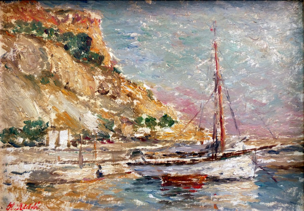 Horace Richebé (1871-1958) Tartane Dans Le Port De Cassis-photo-5