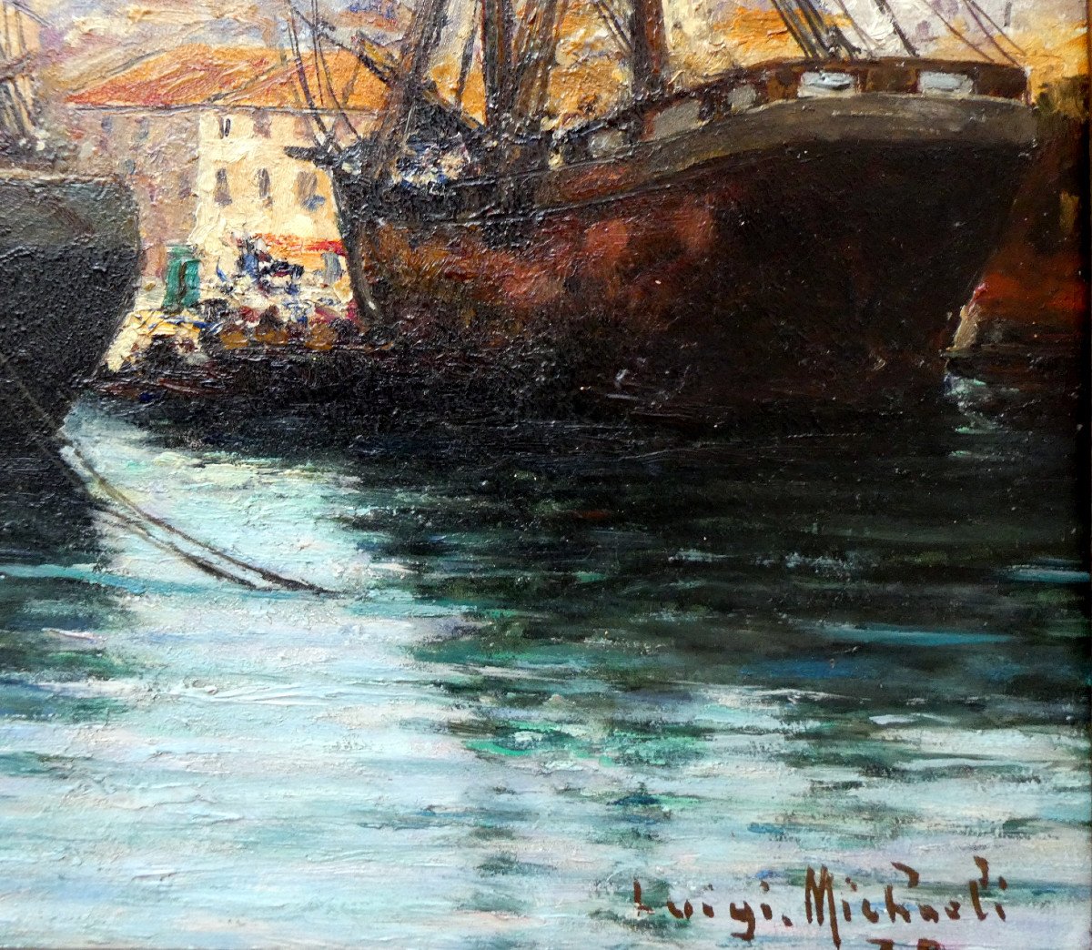 Luigi Michaeli (19th-20th Century) The Old Port Of Marseille-photo-2