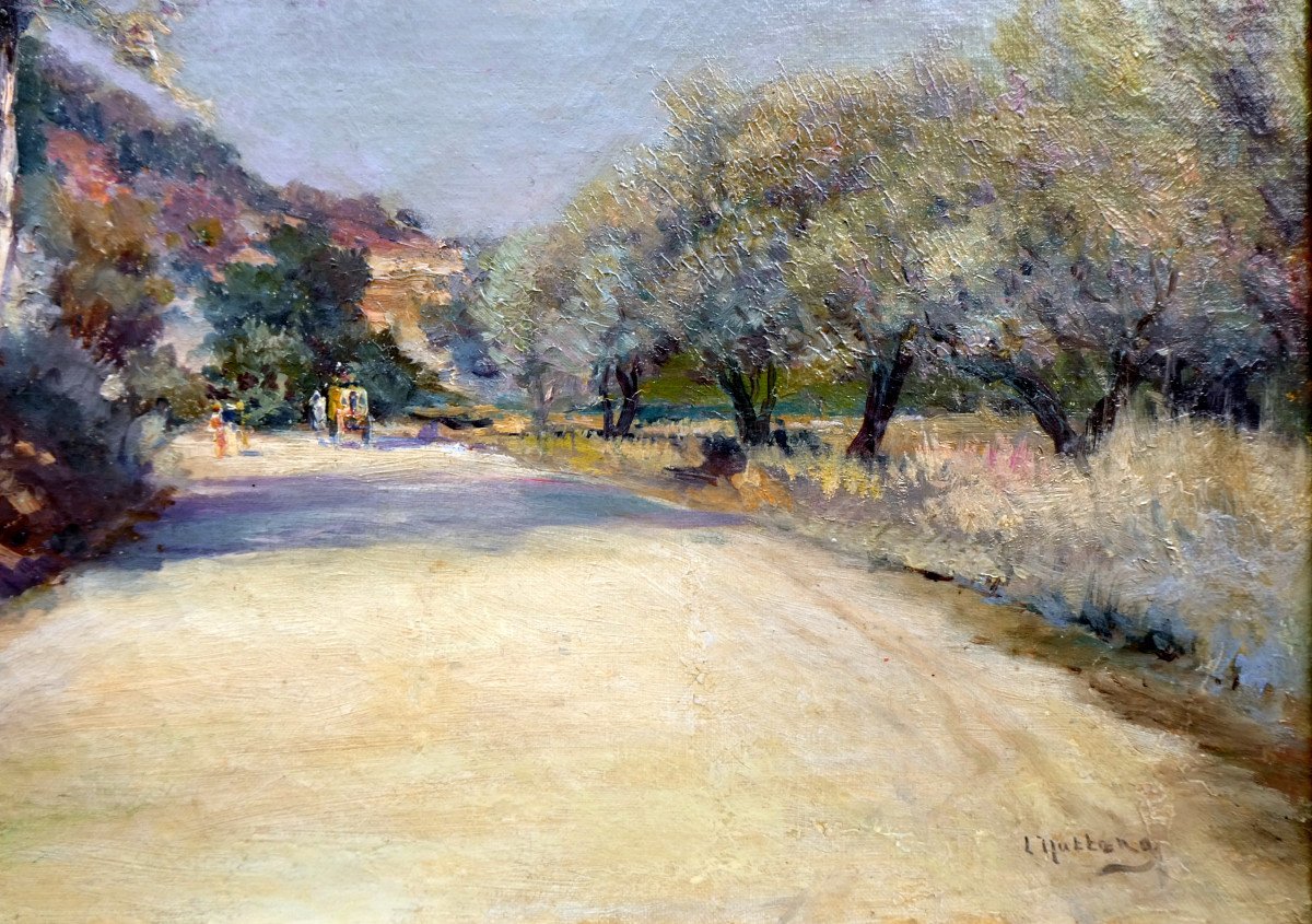 Louis Nattero (1870-1915) Path Lined With Olive Trees Around Toulon-photo-3