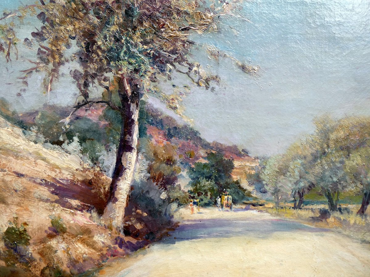 Louis Nattero (1870-1915) Path Lined With Olive Trees Around Toulon-photo-4