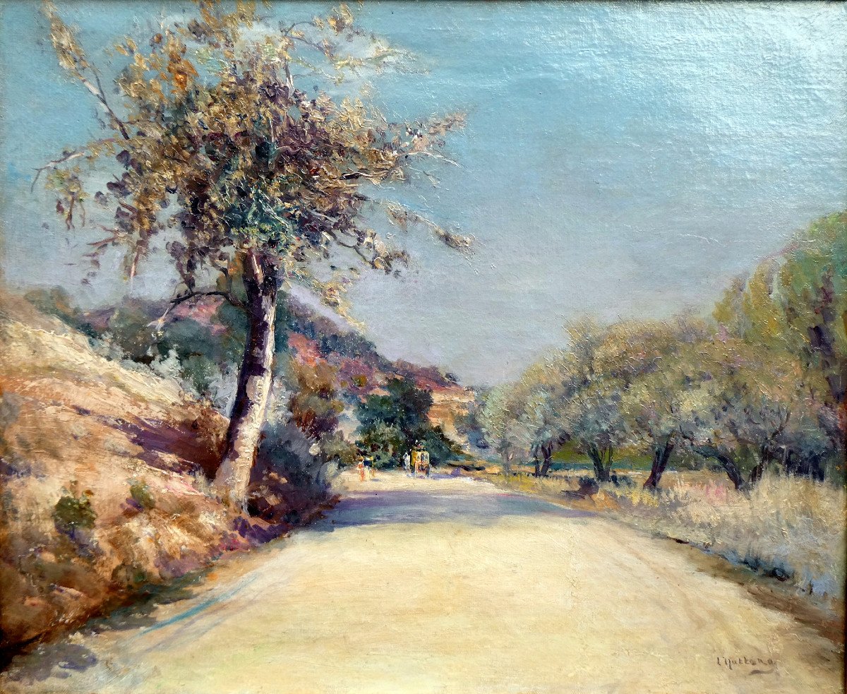 Louis Nattero (1870-1915) Path Lined With Olive Trees Around Toulon-photo-5