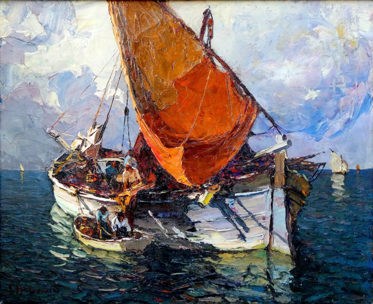 Louis Bonamici (1878-1966) Departure For Fishing