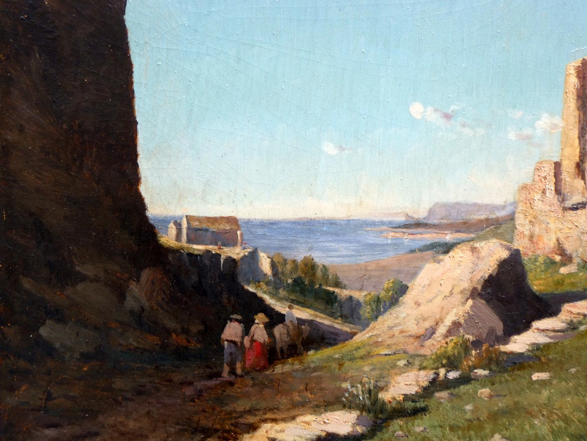 Louis Edouard Cauvin (1816-1900) Old Ruins On The Heights Around Toulon-photo-1