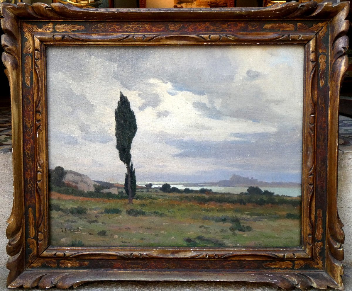 Joseph Garibaldi (1863-1941)  Paysage à Fos Sur Mer-photo-2