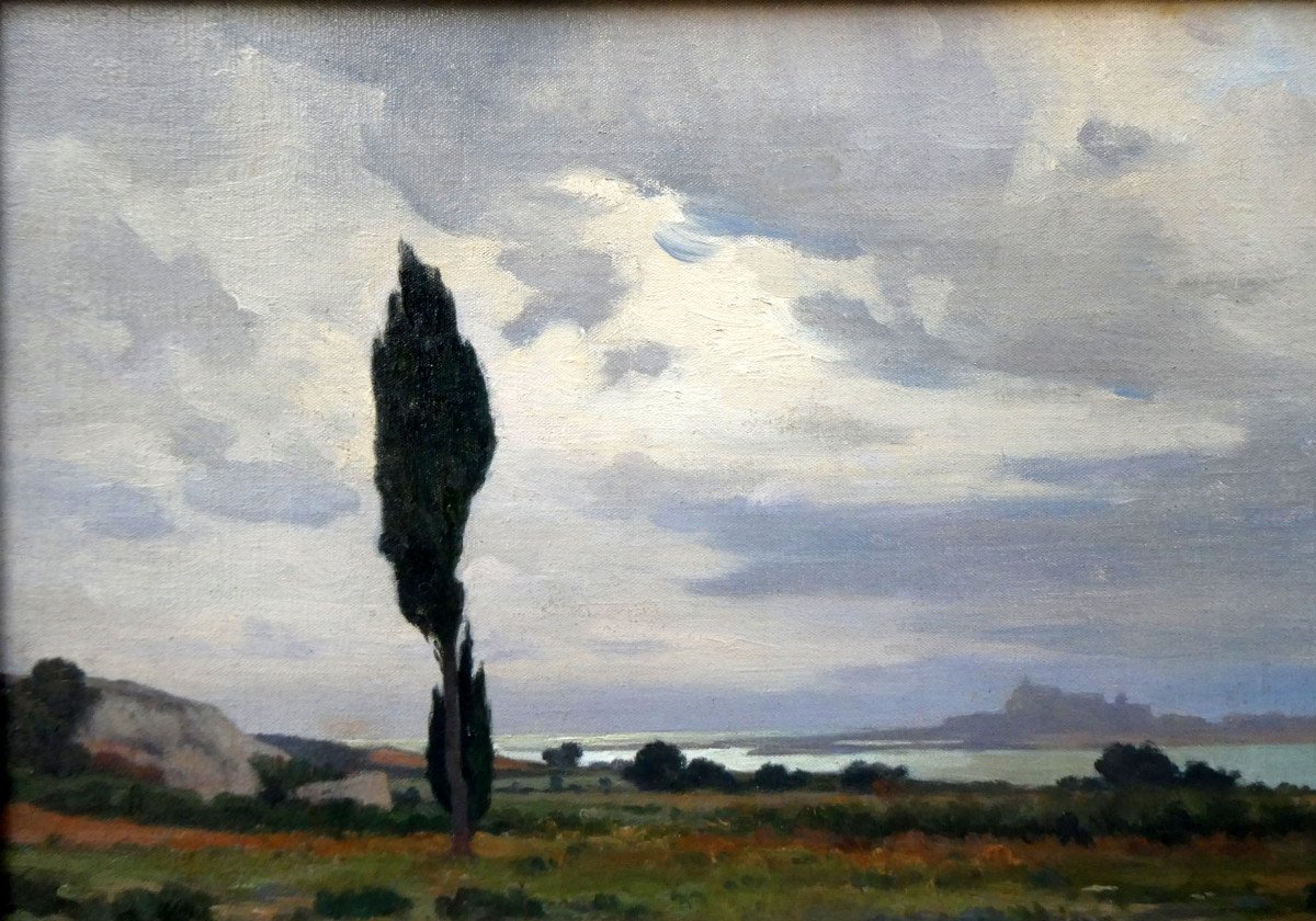 Joseph Garibaldi (1863-1941)  Paysage à Fos Sur Mer-photo-3