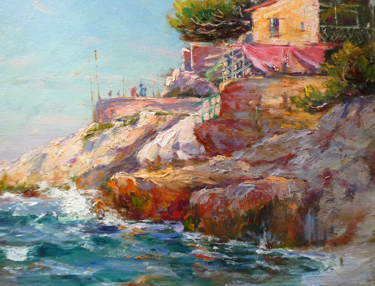 Jules Brunetaut (1871-1957) Fisherman's Hut On The Corniche In Marseille-photo-3