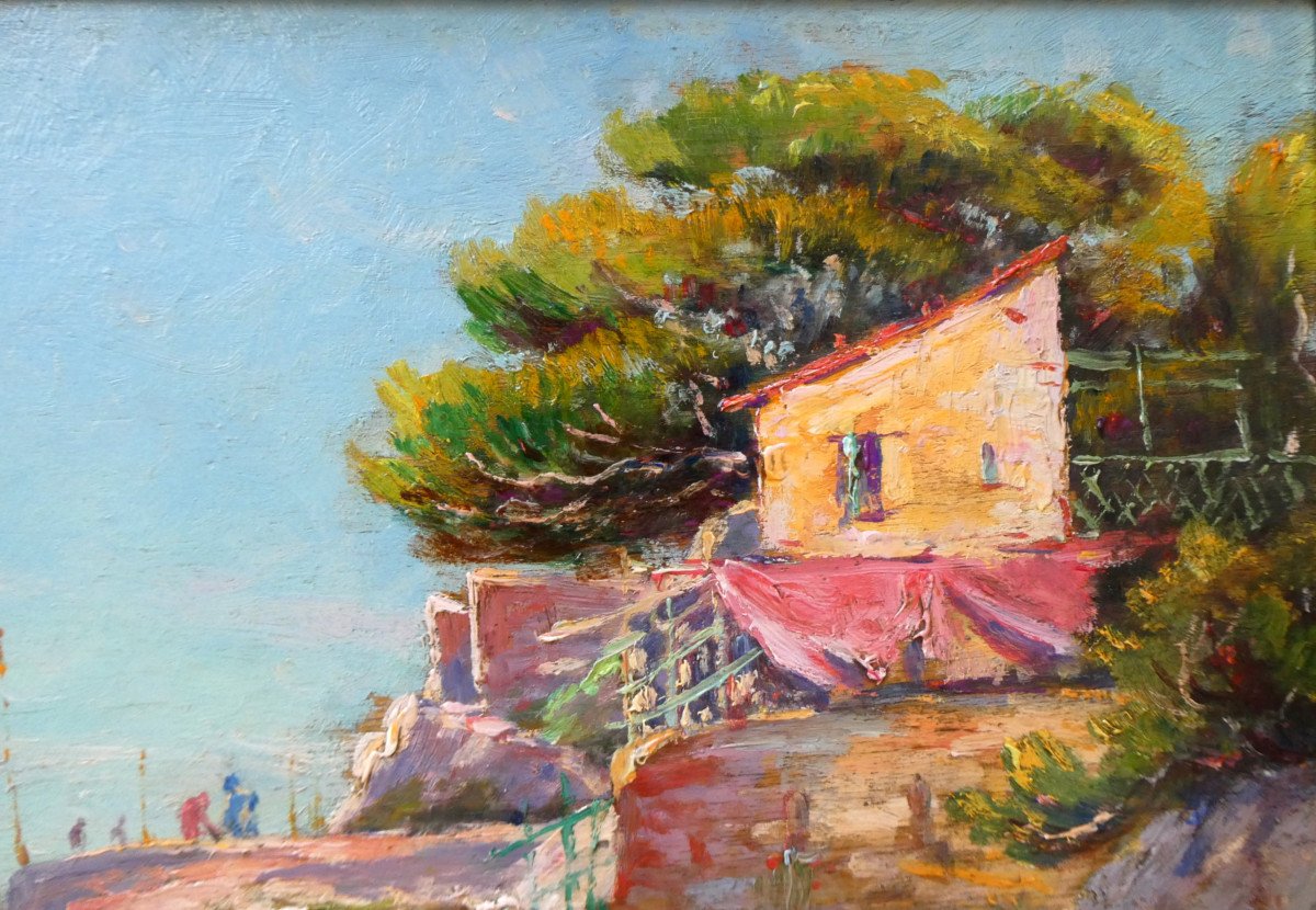 Jules Brunetaut (1871-1957) Fisherman's Hut On The Corniche In Marseille-photo-1