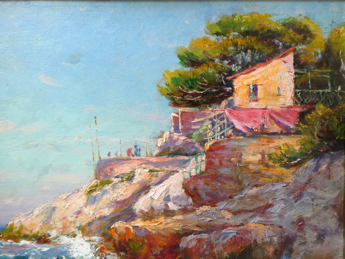 Jules Brunetaut (1871-1957) Fisherman's Hut On The Corniche In Marseille-photo-2