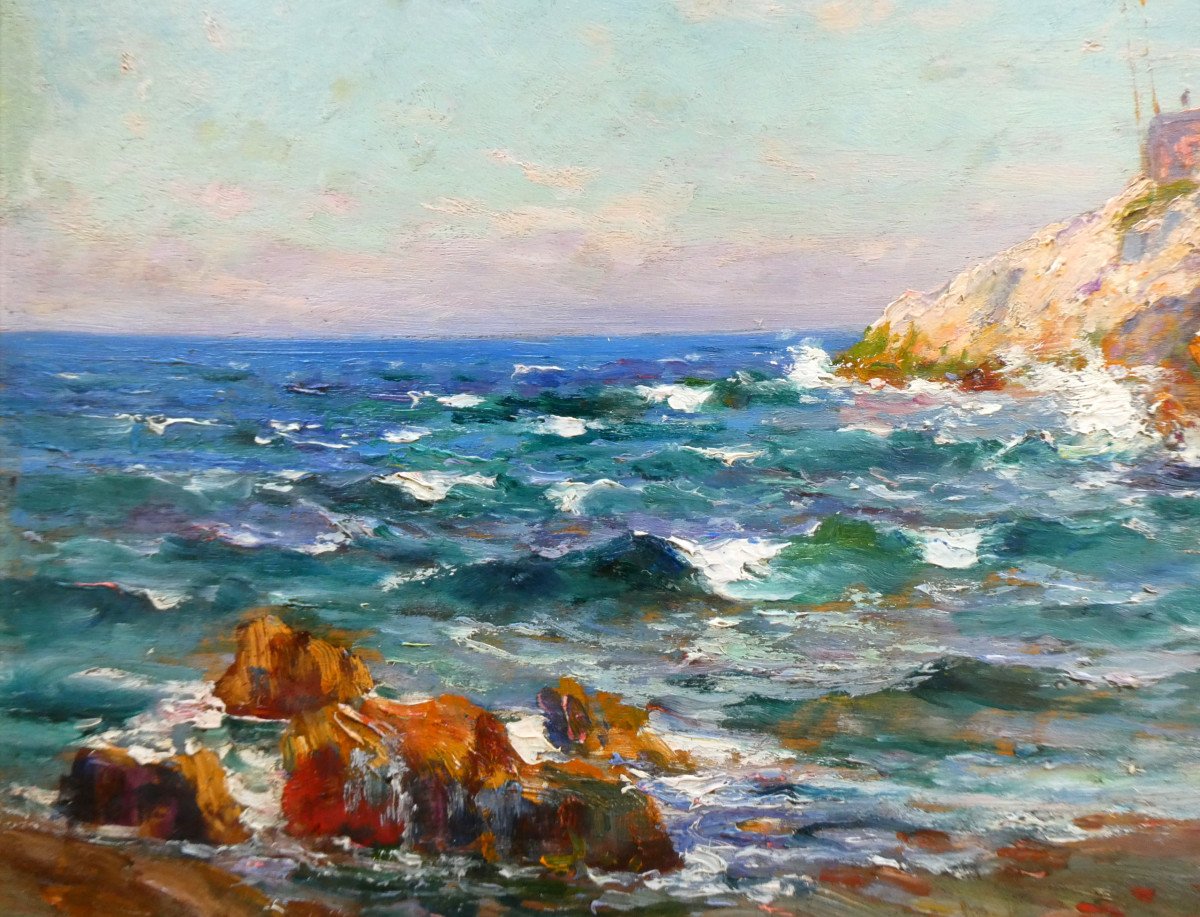 Jules Brunetaut (1871-1957) Fisherman's Hut On The Corniche In Marseille-photo-3