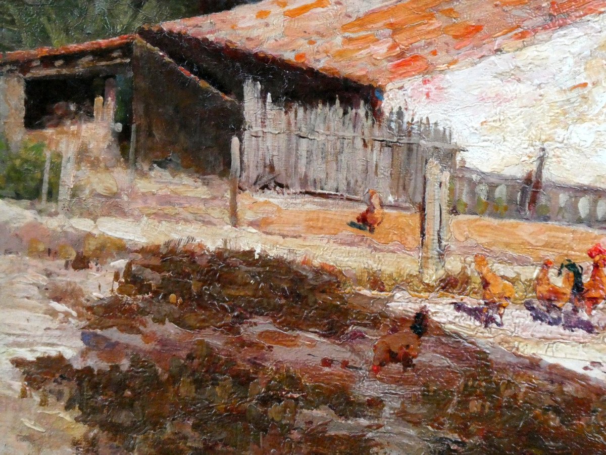 Eugène De Barbériis (1851-1937) The Old Farm In A Village In The Var-photo-3