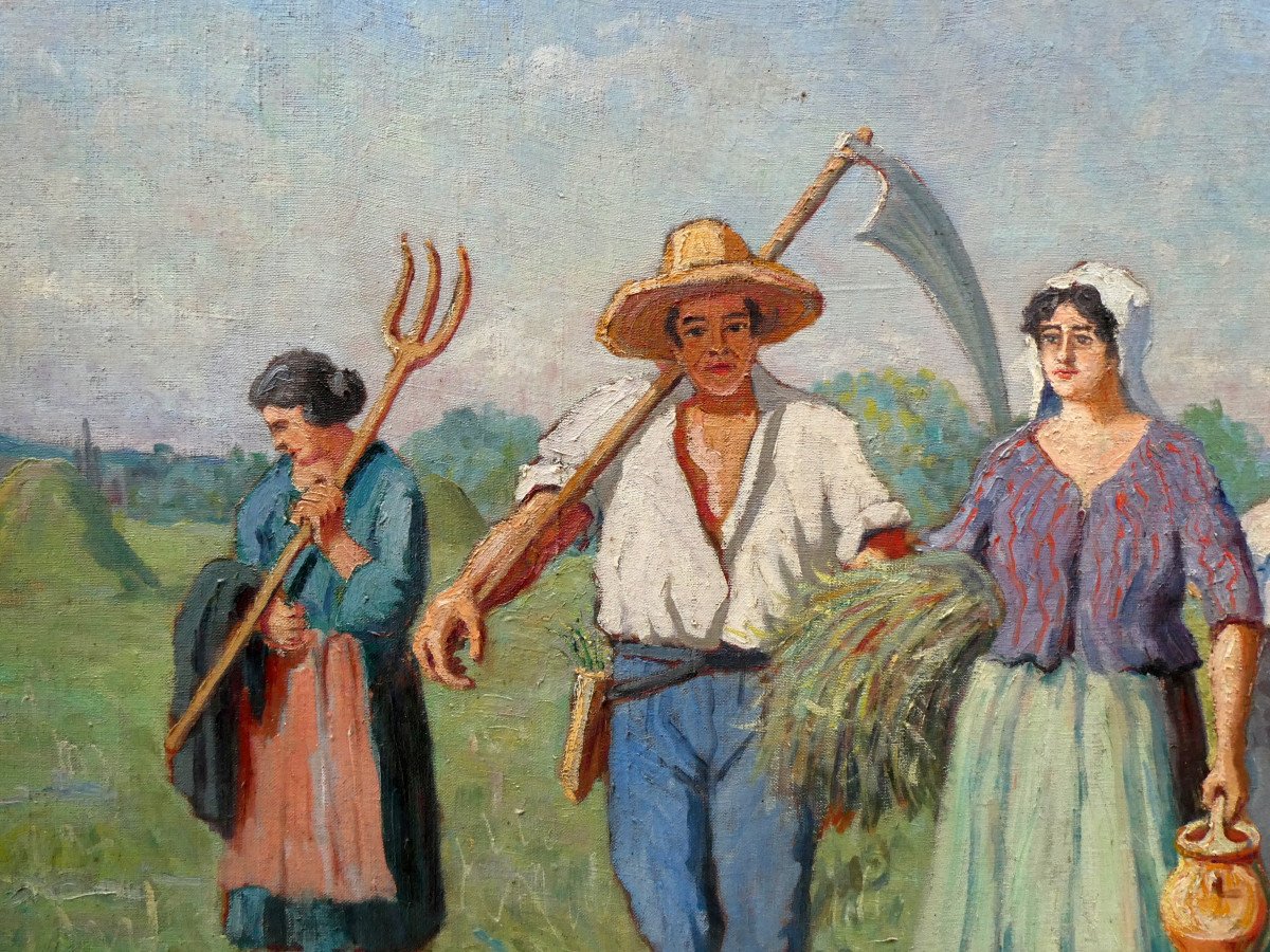 Louis Audibert (1880-1983) Field Workers In Provence-photo-3