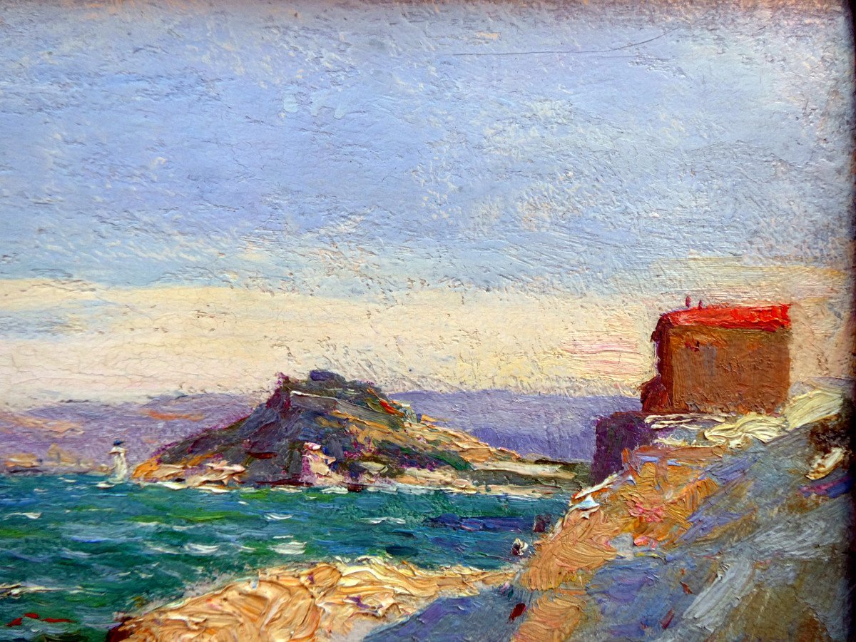 Edouard Cremieux (1856-199) Cabin On The Corniche And The Anse Des Catalans In Marseille-photo-4