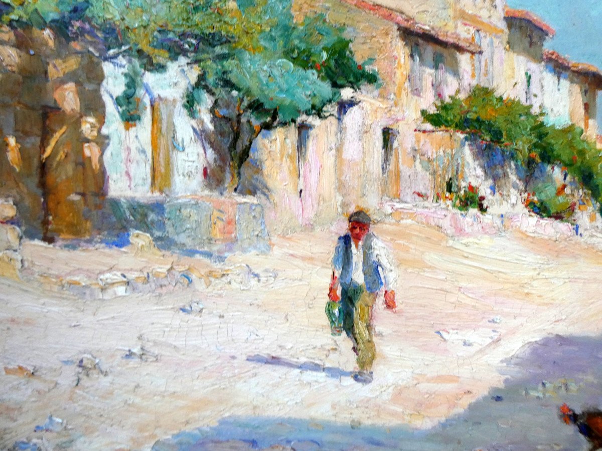 Eugène Marius Yvan (xixe-xxe) Rue Provençale Ensoleillée-photo-4