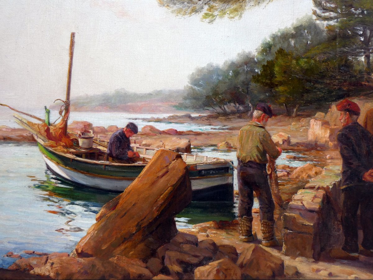 Marie-dominique Siciliano (1879-1909) Returning From Fishing Around Toulon-photo-6