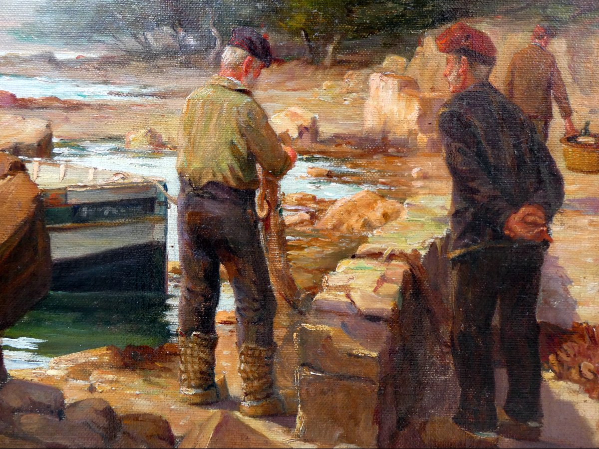 Marie-dominique Siciliano (1879-1909) Returning From Fishing Around Toulon-photo-8