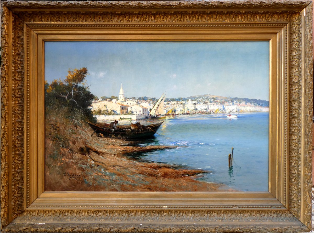 Louis Nattero (1870-1915) Fisherman On His Boat In Martigues-photo-2
