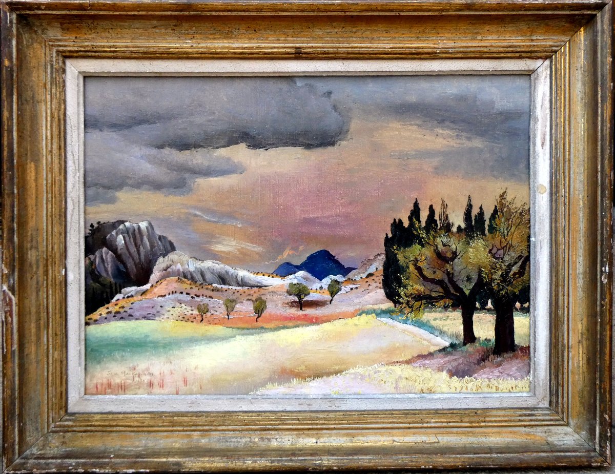 Sine Mackinnon (1901-1996) Fin De Journée Sur Les Alpilles-photo-2