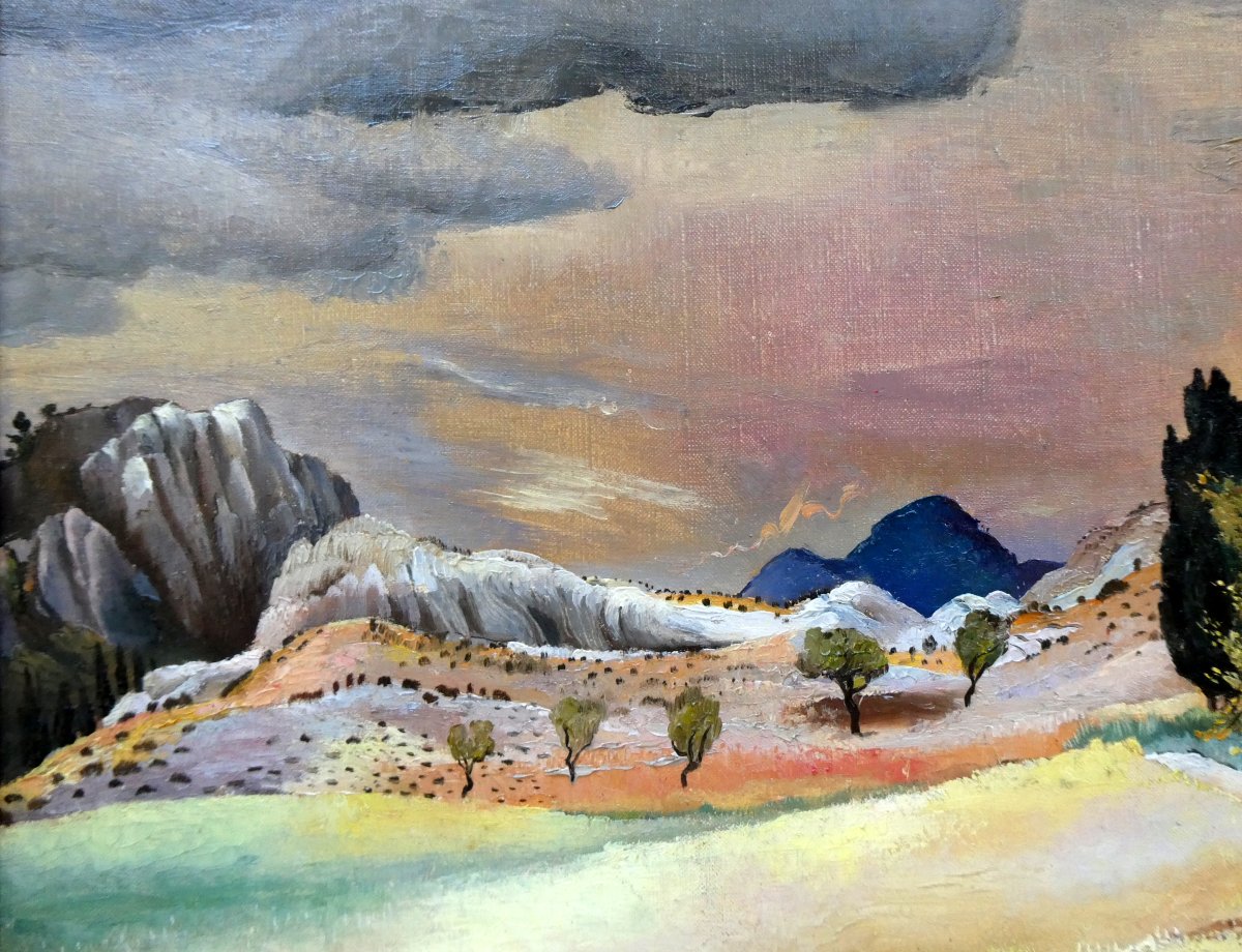 Sine Mackinnon (1901-1996) Fin De Journée Sur Les Alpilles-photo-2