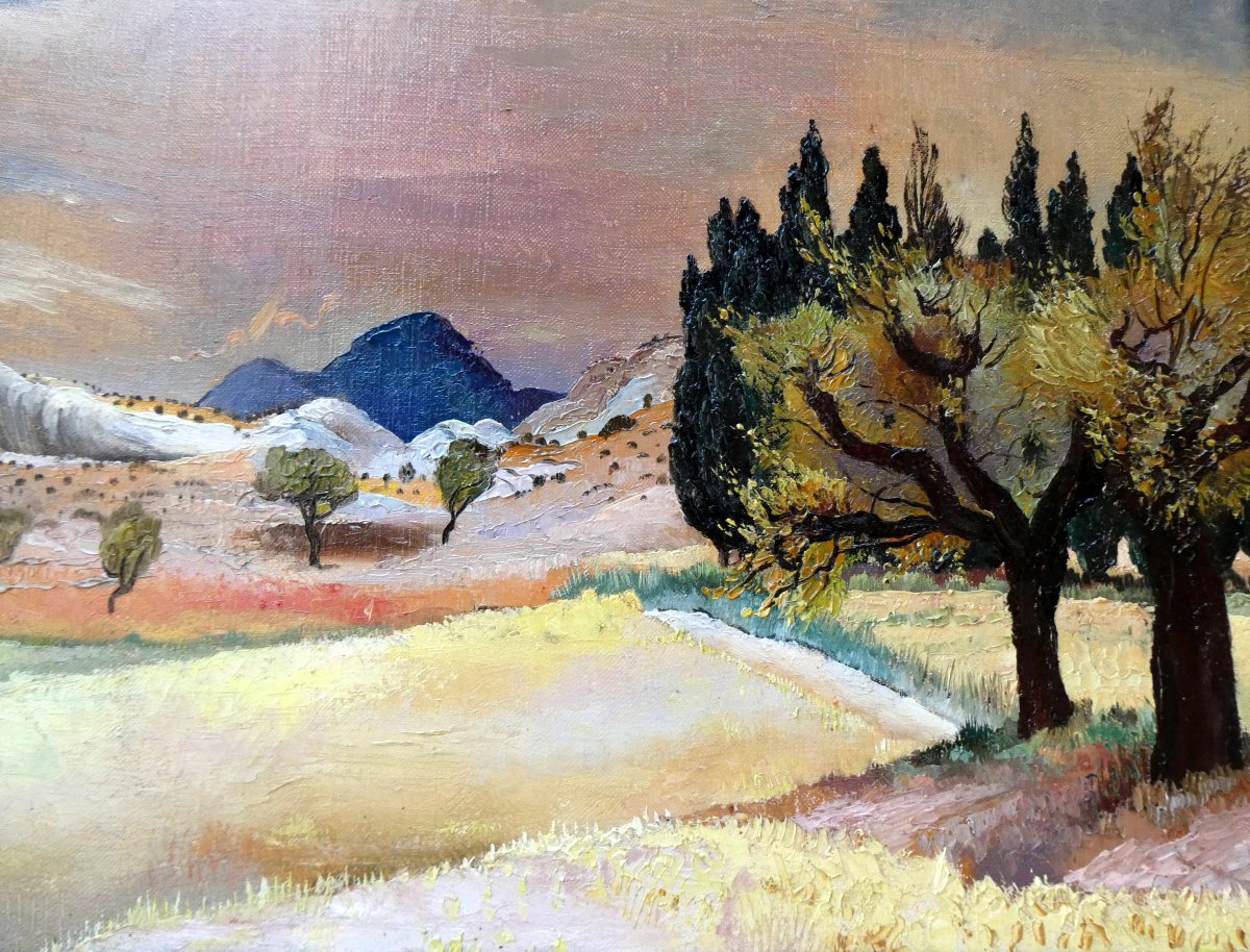 Sine Mackinnon (1901-1996) Fin De Journée Sur Les Alpilles-photo-3