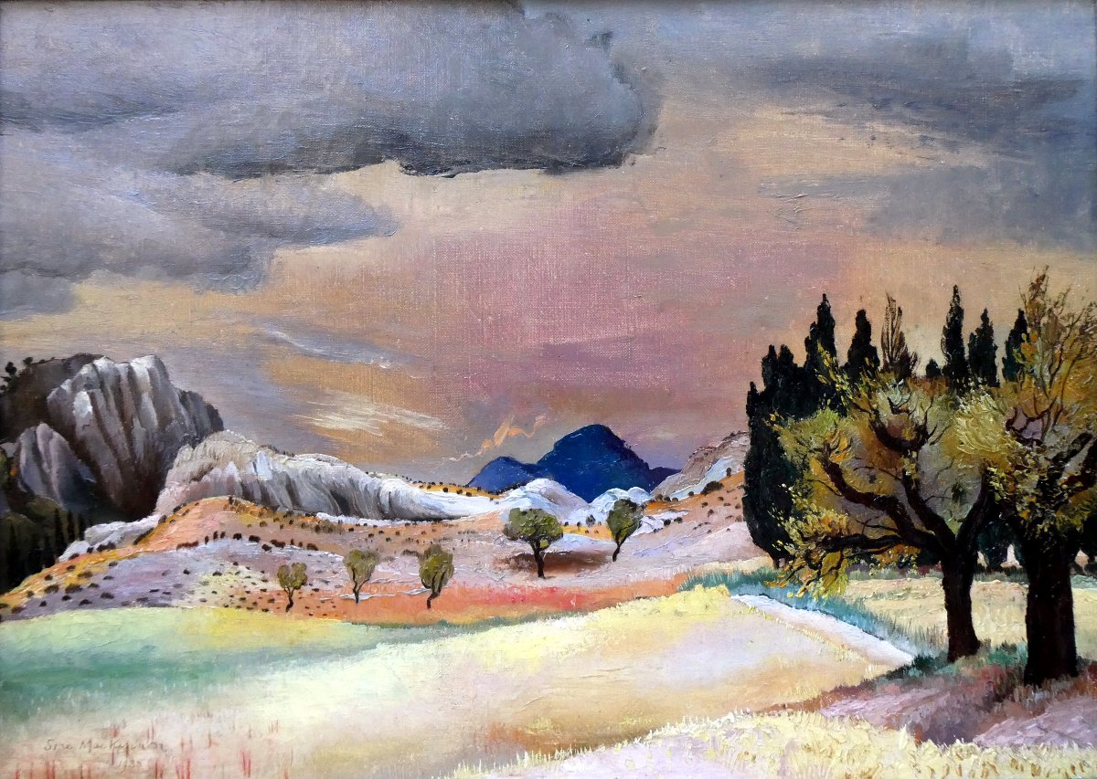 Sine Mackinnon (1901-1996) Fin De Journée Sur Les Alpilles-photo-4