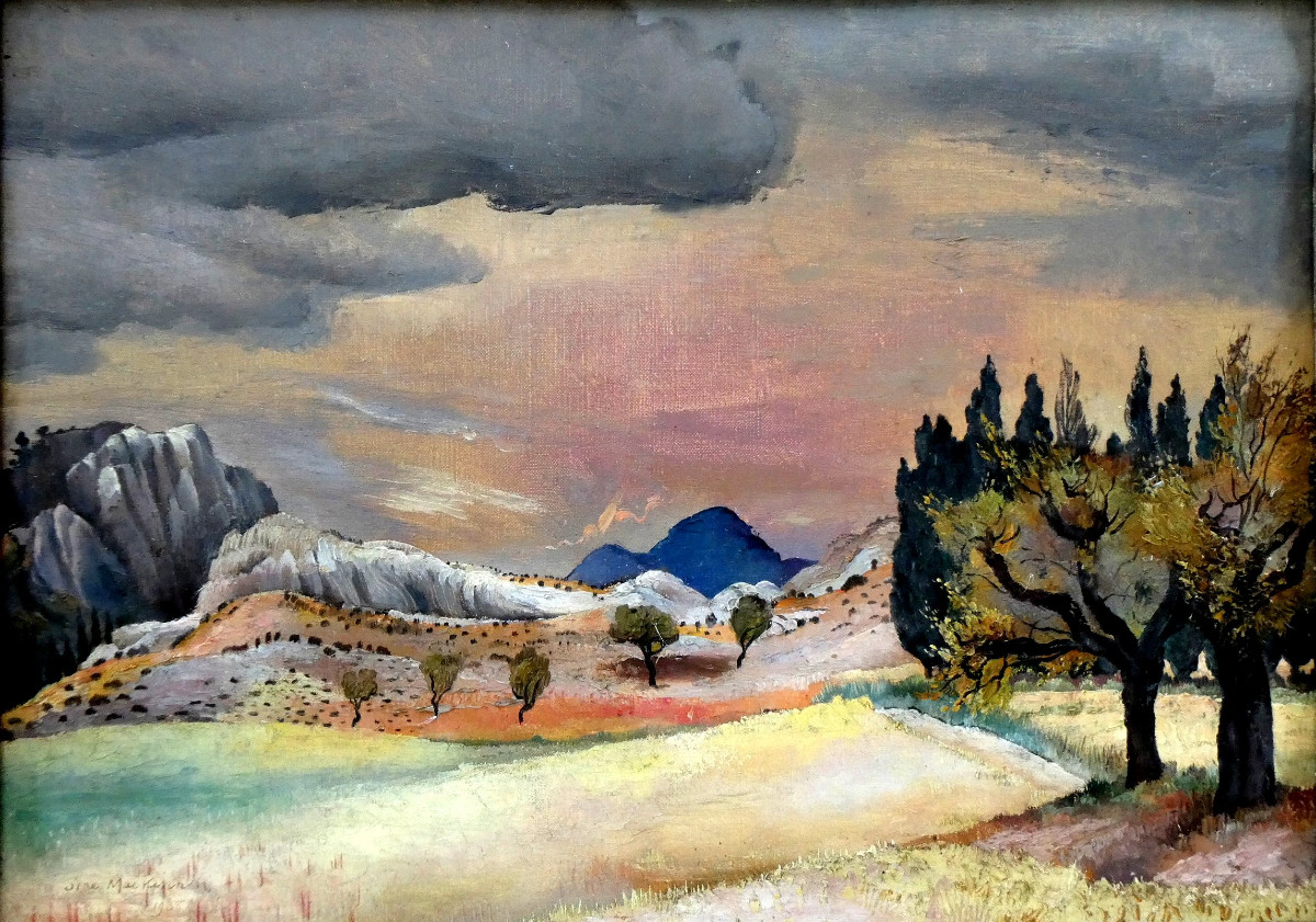 Sine Mackinnon (1901-1996) Fin De Journée Sur Les Alpilles