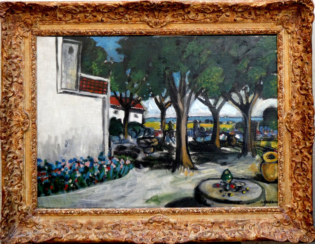Auguste Chabaud (1882-1955) The Irises Of Mas De Martin In Graveson-photo-2