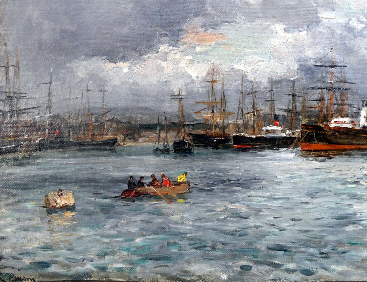 Raphaël Ponson (1835-1904) The Docks In Marseille -photo-2