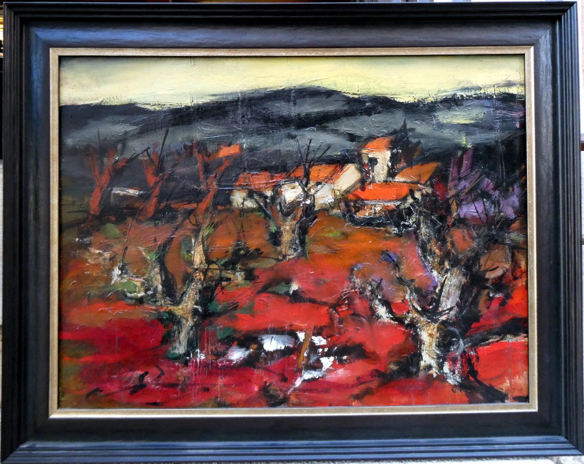 Franz Priking (1929-1979) Landscape Of Provence - Alpilles-photo-2
